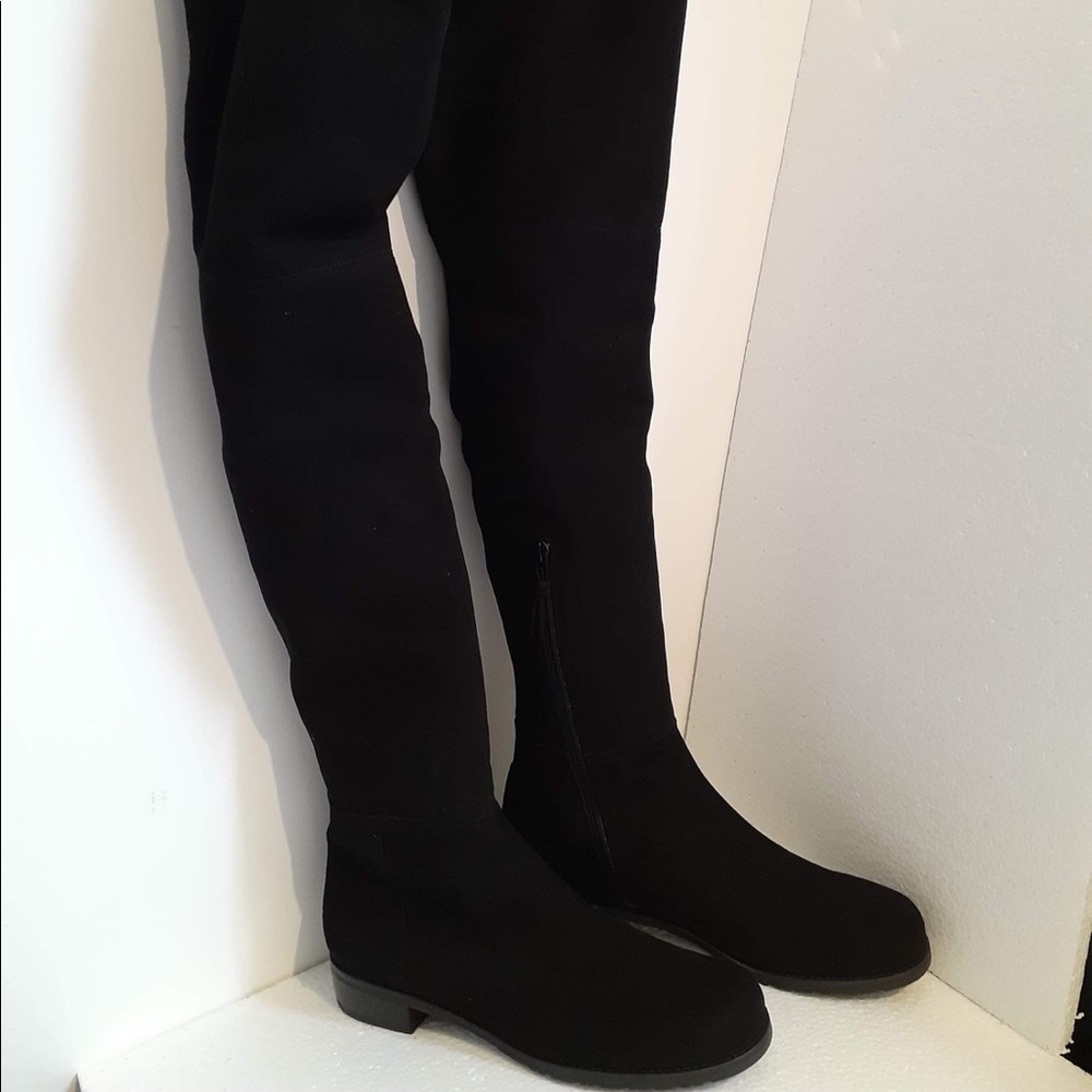 Stuart Weitzman Black Suede Hilo High Boots